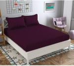 HOMDAZAL Plain Satin Stripe Double bedsheet with 2 Pillow covers, 100% Cotton, 90 X 100 INCH