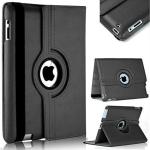S-Hardline Apple Ipad 3 Black Rubber, Plastic 360 Degree Rotate Flip Cover Case