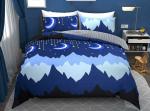 VORDVIGO 180 TC Glace Cotton Double Bed Printed Bedsheet with two Pillow covers_Size-90*90 inch (Moon Star Design)