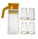 M2 Enterprise Transparent Glass, Plastic Juice Jug Glass Set