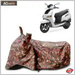 AG MOTO TVS iQube Electric Scooty Cover Water Resistant Dust Proof Protection in All Weather Red Jungle