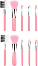 Bingeable Pink Professional Makeup Brushes Set Soft Synthetic Multi Purpose (Combo Of 5)