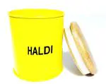 Spice Jar Iron Haldi Spice Jar with Wooden Lid| Dia- 8 cm