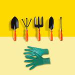 10Club Gardening Hand Tools Set - 6 Pieces (Hand Cultivator, Hand Fork, Big Hand Trowel, Small Hand Trowel, Hand Weeder, Garden Hand Gloves) | Home Gardening Tools for Plants and Soil