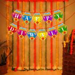 Zyozique Happy Diwali Banner Diwali Decorations for Indian Party Decorations Hindu Lights
