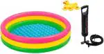 Kashish Trading Company INTEX-58924NP] 3 FEET SWIMMING POOL , BATHING DUCK WITH PUMP FOR FUN (Multicolor)