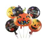 Jagmag Happy Halloween Bat Night Pumpkin and Back Cat Cluster Theme Foil Balloon Bouquet