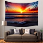 Love Creation 12x18 Size poster print for creative wall art- ocean-sunset-11772(Non Sticker)