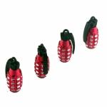 AFFITUDE AUTO | Red | New Design Bom Shape Tyre Air Valve Bom Caps, Funny Car Tyre Caps | Metal Air Valve Caps for Tyre | Cool Accessories for Car, Truck, Motorcycle, SUVs and Bikes Set of 8 Compatible with Tata Yodha Pickup