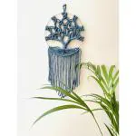 SUTRAM Macrame Dreamcatcher for Home Decoration - Wall Hanging Tree of Life, Kalpavriksha (9 inch) (Teal Blue)