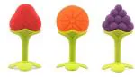 Enorme Silicone Fruit Shape 3 Pcs of Teething Soft Teether For Baby ( Strawberry, Orange & Grapes )