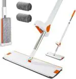 V2H Multifunctional Screen Brush 2-in-1 Mesh Cleaning Brush Wiper with Extended Handle Window Cleaning Double-Sided Window Cleaner Window Mesh Cleaner (2 Mop Pads)(Multicolor)