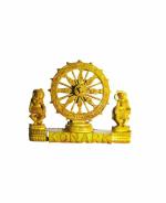 Zoltamulata Marble Handicraft Sun Temple Wheels or Konark Chakra Gift Yellow Showpiece 5 inch (27 x 15 x 6 cm)