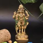 ARTVARKO Decorative Dog Brass Kaal Bhairav with Dog Mahakaal Figurine - 5.5 inch