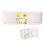 Shrayati Disposable Bagasse Plates - 10 INCH, 25 Pcs Pack, 5 Compartment, Pack of 5, Rectangle Disposable Plates, Sugarcane Paper Plates, Disposable Plates for Parties, Use and Throw Plates, Eco-Friendly