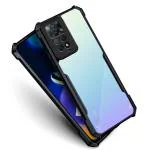 Fashionury TPU+Plastic Crystal Clear Back Cover for Mi Redmi Note 11 Pro/Pro Plus 5G | 360 Degree Protection | Shock Proof Design | Transparent Back Cover Case (Black Bumper)