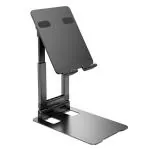 BROLAVIYA Heavy Duty Aluminum Base Foldable, Angle Height Adjustable Desktop Tablet Stand Compatible with iPad 9th gen, iPad Mini 6 /Air/Pro,iPhone, Kindle, Switch can use at Desktop, Office, Kitchen ( Black )