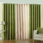 KAN-HOMZ Green, Cream Polyester Long Door Curtain Kh-Lc-632