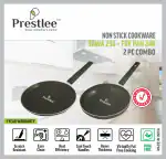 Prestlee Nonstick 2 PC Combo - Flat Tawa 250+ Fry Pan 240 / Nonstick Tawa / Flat Tawa / Dosa Tawa / Roti Tawa