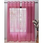 Jiyansh Decor Tissue net Transparent Curtains I Premium Screens for Home Office I Parda for LivingRoom,Bedroom Set of 2 (Size- 5 feet) Pink