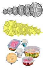 Dhoni Transparent and Yellow Silicone Stretch Cover Lids For Bowls (Pack of 12)