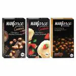 Manforce Premium Range Condoms Combo (HotDots, Vanila+Strawberry, Chocolate+Hazelnut) Pack of 3x10s