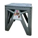 JERUKI Plastic Comfort Multi Stool with 200KG Capacity | Foldable Stool for Home Study or Table | School Home Work Travelling Office etc | Grey | 18 inch
