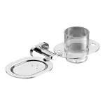 SL Vintage Brass Soap Dish with Toothbrush Holder, Chrome Finish and Wall Mounted for Bathroom and Wash Basin