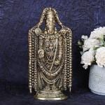 ARTVARKO Handmade Brass Lord Shree Venkateswara Idol - 9.5 inch