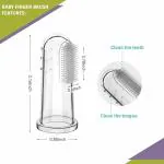 ARDAKI Baby Kids Clean Teeth Soft Reusable Silicone Finger Toothbrush and Gum Massager Brush