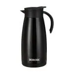 Borosil Hydra Black Teapot 1500 ml Stainless Steel Double Wall Vacuum Insulated | 18 Hours Hot & 24 Hours Cold