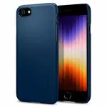 Spigen Thin Fit Navy Blue TPU and Polycarbonate Back Cover Case Compatible with iPhone SE 2022, iPhone SE 2020, iPhone 7 and iPhone 8 7.62 x 1.02 x 15.24 cm