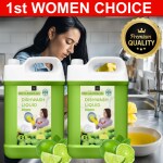 BLISS & BLUSH Dishwash Liquid Green 10 Liter Combo pack of 2| Dishwash Liquid Infused With The Power Of Lemons