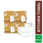 IMVELO GREEN YOUR HYGIENE 4 Ply Kitchen Tissue Paper Roll - 8 Rolls (1120 Pulls)