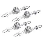 Hasthip Crystal Drawer Knobs Pull Handles, Glass Diamond Decorative With Plate Pack of 4