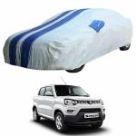 Oshotto/Recaro 100% Blue dustproof and Water Resistant Car Body Cover with Mirror Pockets Compatible with Maruti Suzuki S-Presso