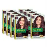 Streax Burgundy Hair Color For Men And Women, 60 Ml (Pack Of 8)