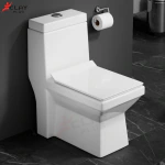 Clay Plus 3003 - Premium Grade Ceramic's One Piece Western Toilet Commode With Soft Close Slim Seat Cover-