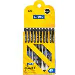 Linc Glycer Ball Pens, 0.6 mm Tip, Black Ink, Pack of 30