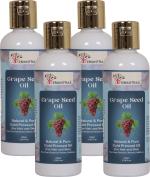 Lifemantraa Natural Cold Pressed Grape Seed Oil - Grapeseed Oil for Hair, Face, Body and Massage - 400ml (Pack of 4)