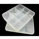 AL'WAHHAB Jewellery Organizer Multipurpose Plastic Storage Box with dividers 9 Grids in Big size, Transparent (Pack of 1 Boxes-Big Size) Rectangular