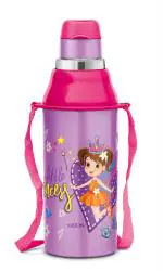 Milton Purple Plastic Kool Ight 400 Insulated School Kids Bottle With Inner, 420 Ml