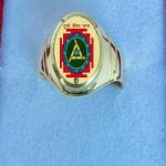 R G Mart Ashtadhatu Durga Beesa Yantra With Para Gold Plated Brass Ring, Brass Ashtdhatu Durga Bisa Ring (Size - 19)