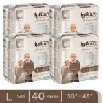 Lyfcare Classic Pull-Up Pants | Waist Size (30-48 Inch) Adult Diapers - L (40 Pieces)