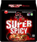 Nongshim Red Super Spicy Instant Vegetarian Noodles, 120 G (Pack Of 5)