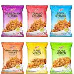 Charliee Chips & Sticks Combi Pack of 6 (Manchurian Sticks 170g,Schezwan Sticks 170g,Soya Sticks 170g,Ragi Chips 170g,Soya Chips 170g,Tomato Sticks 170g) |Indian Snacks|Namkeen|tea Time nasta