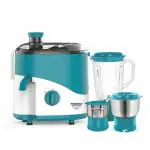 Maharaja Whiteline Odacio Prime 3 Jar Juicer Mixer Grinder (550 Watts, Turquoise Blue And White)