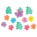 Tiki Times Summer Hibiscus Flower Cutouts Pack of 12 for Luau/Hawaiian Theme Parties