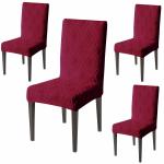 HOKIPO Dining Chair Covers Set of 4, 190 GSM Jacquard, Maroon (AR-4792-D4*4)