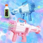 Zyamalox 32 Hole Electric Rocket Bubbles Gun for Toddlers,Gatling Bubble Machine Outdoor & Indoor Toys for Boys and Girls I Bubble Gun for Kids